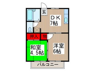 ハイツさーふ＆ＳＮＯＷ　Ｂの物件間取画像